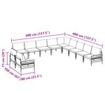 vidaXL Ensemble de canapé de jardin 11 Pièces Anthracite Acier