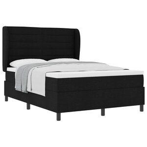 vidaXL Lit à ressorts avec matelas Noir 140 x 190 cm tissu