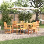 vidaXL Ensemble de salle à manger pour jardin 7 Pièces Marron