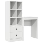 vidaXL Bureau en bois reconstitué blanc avec rangement