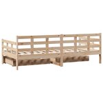 vidaXL Lit de jour avec tiroirs sans matelas 90x200 cm bois massif
