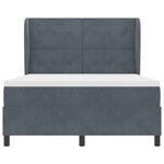 vidaXL Lit à ressorts avec matelas gris foncé 140x190 cm en velours