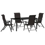 vidaXL Ensemble de Jardin 5 Pièces Noir Poly Rattan