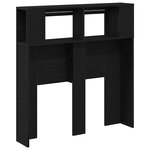 vidaXL Tête de lit LED avec étagère Chêne noir 100 x 18.5 x 103.5 cm