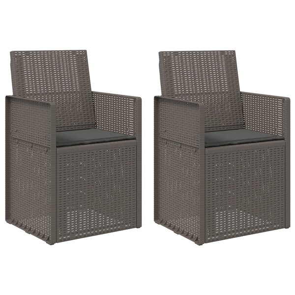 vidaXL Chaises de jardin salle à manger 2 Pièces Gris clair et anthracite