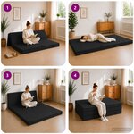 vidaXL Canapé-lit pliable 120 x 67 x 45 cm Noir