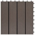 vidaXL Carreaux de terrasse 22 Pièces 30 x 30 cm 2 m² WPC Marron foncé