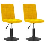 vidaXL Chaises pivotantes à manger lot de 2 jaune moutarde velours