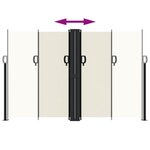 vidaXL Auvent latéral rétractable crème 160x600 cm