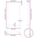 vidaXL Pieds de table de bar en acier naturel  2 pièces  60 x (110-111) cm