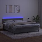 vidaXL Sommier à lattes de lit avec matelas LED Gris clair 180x200 cm