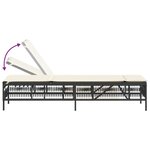 vidaXL Chaises longues avec coussins lot de 2 noir résine tressée