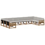 vidaXL Ensemble de canapés d'extérieur 10 pc Naturel et gris clair