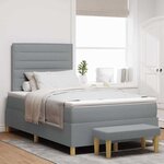 vidaXL Lit à ressorts avec matelas Gris clair 120 x 190 cm tissu