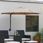 vidaXL Parasol de jardin Taupe  Noir 248 x 248 x 148 cm