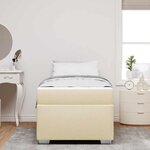 vidaXL Cadre de lit avec matelas Crème 80 x 200 cm tissu