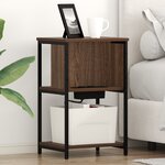 vidaXL Cabinet de chevet 2 Pièces Chêne marron 38 x 31 x 61 cm