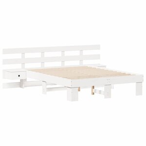 vidaXL Cadre de lit Blanc 140 x 190 cm Pin massif et pin massif