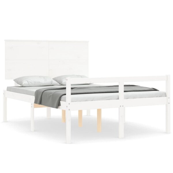 vidaXL Lit pour personne âgée sans matelas blanc 120x200cm bois massif