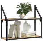 vidaXL Étagère Murale avec étagère chêne artisanal 60 x 21 x 51 cm