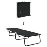 vidaXL Chaise longue pliante 2 Pièces Portable Noir Tissu Oxford 600D
