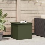 vidaXL Boîte de rangement extérieure en vert olive - 55 x 50 5 x 50 cm  faite en acier laminé à froid.