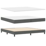 vidaXL Lit Box Spring avec Matelas & LED Gris Foncé 200x200 cm Tissu