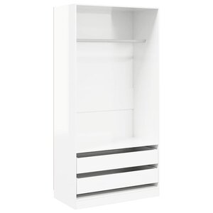 vidaXL Garde-robe Blanc brillant 100x50x200 cm Bois d'ingénierie