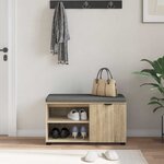 vidaXL Banc d'entrée avec coussin Uni Chêne Sonoma 80 x 38 x 46 cm