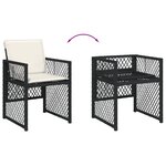 vidaXL Ensemble à manger de jardin 9Pièces coussins noir résine tressée