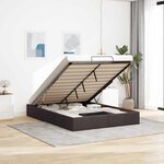 vidaXL Cadre de lit ottoman sans matelas marron foncé 140x190 cm tissu