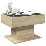 vidaXL Table basse avec LED chêne sonoma 70x50x45 cm bois d'ingénierie