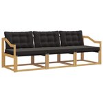 vidaXL Ensemble de canapés d'extérieur 3 pc Blanc et noir