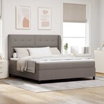 vidaXL Lit à ressorts avec matelas Taupe 180 x 200 cm tissu