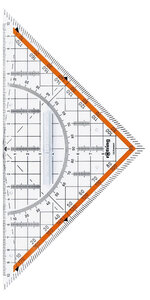 rOtring Centro équerre de géométrie avec poignée  hypoténuse 23 cm  avec graduation 20cm