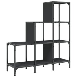 vidaXL Bibliothèque noir 92x30x102 cm bois d'ingénierie et métal
