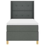 Lit Box Spring vidaXL avec Matelas et LED Gris Foncé 90x200 cm Tissu