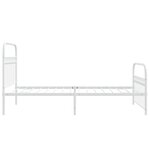 vidaXL Cadre de lit métal sans matelas et pied de lit blanc 107x203 cm