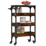 vidaXL Chariot de cuisine chêne fumé 53x20x76 cm bois d'ingénierie