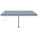 vidaXL Auvent automatique sur pied 400x350 cm Bleu/Blanc