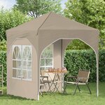 vidaXL Tente de fête pop-up 192 x 192 x 245 cm Crème