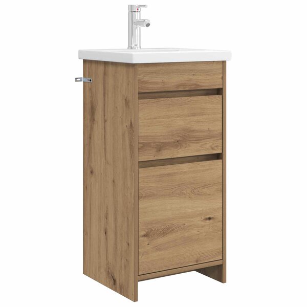 vidaXL Meuble de salle de bain avec évier Chêne artisanal