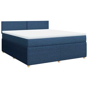 vidaXL Sommier à lattes de lit avec matelas Bleu 180x200 cm Tissu