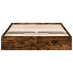vidaXL Cadre de lit avec tiroirs sans matelas chêne fumé 150x200 cm