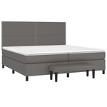 vidaXL Sommier à lattes de lit avec matelas Gris 200x200 cm Similicuir