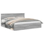 vidaXL Cadre de lit Gris Sonoma 200 x 200 cm Pin massif