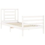 vidaXL Cadre de lit et tête de lit blanc 100x200 cm bois massif