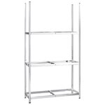 vidaXL Porte-pneus à 3 niveaux 4 Pièces Argenté 110x40x200 cm Acier