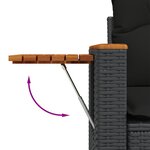 Ensemble de canapé de jardin de 9 pièces avec coussins  osier poly noir