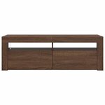 vidaXL Meuble TV avec lumières LED chêne marron 120x35x40 cm